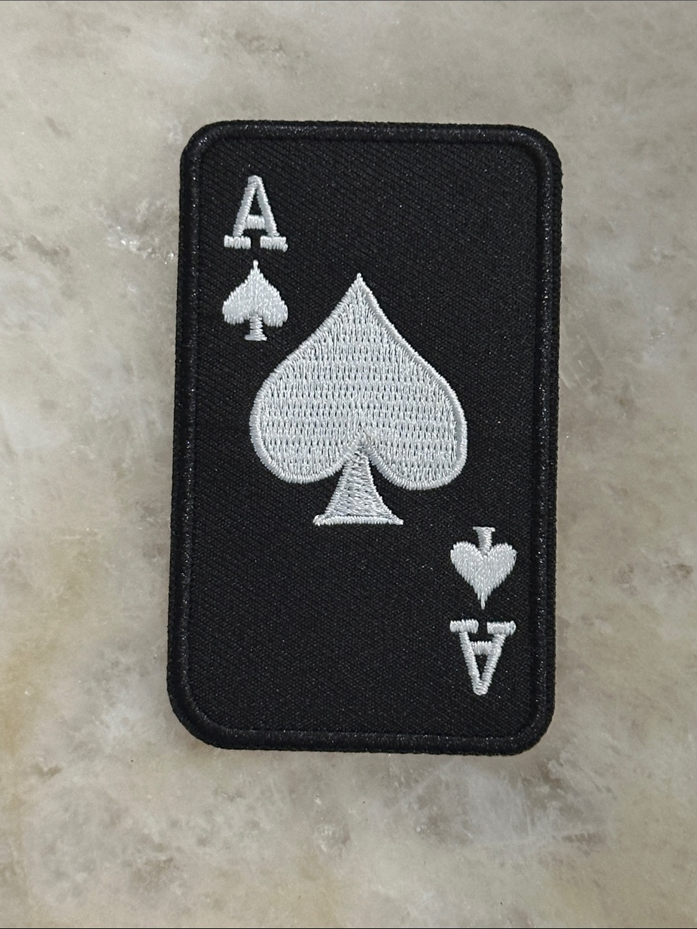 Black & White Ace of Spades Embroidered Patch - Men Accessories
